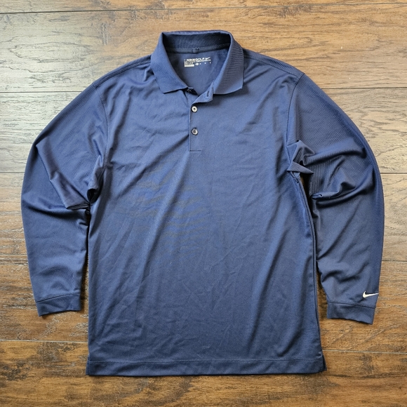 Nike Long Sleeve Dri-Fit Stretch Tech Polo - Midnight Navy 466364 - Medium - Picture 1 of 11